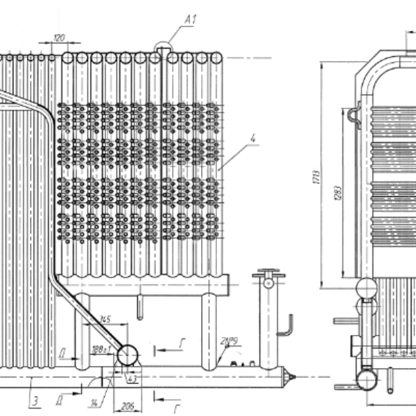 Трубные системы котла КВТС